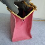 Escada Vintage Bag Pink Suede Leather with Gold Hardware #GLRUE-4 - Image 5