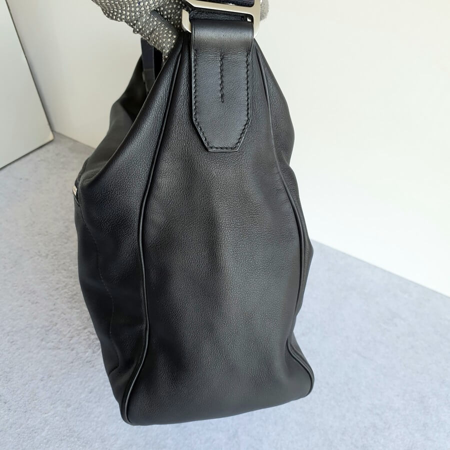 Hermes Cityslide Hobo Bag Black Calf Leather with Palladium Plated #OKKE-1  – Luxuy Vintage