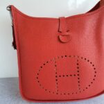 Hermes Evelyne III 29cm Red Clemence Leather with Palladium Plated Hardware #OKYE-2 - Image 3
