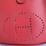 Hermes Evelyne III 29cm Red Clemence Leather with Palladium Plated Hardware #OKYE-2 - Image 5