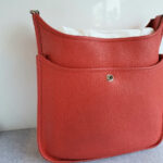 Hermes Evelyne III 29cm Red Clemence Leather with Palladium Plated Hardware #OKYE-2 - Image 6