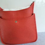 Hermes Evelyne III 29cm Red Clemence Leather with Palladium Plated Hardware #OKYE-2 - Image 7