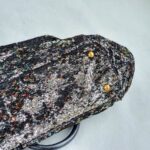 Miu Miu Tote Black/ Silver Sequins with Leather and Gold Hardware #OKYR-5 - Image 10