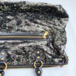 Miu Miu Tote Black/ Silver Sequins with Leather and Gold Hardware #OKYR-5 - Image 6