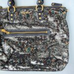 Miu Miu Tote Black/ Silver Sequins with Leather and Gold Hardware #OKYR-5 - Image 4