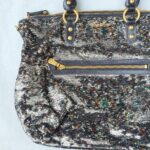 Miu Miu Tote Black/ Silver Sequins with Leather and Gold Hardware #OKYR-5 - Image 3