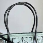 Prada Vintage Small Blue Tote Satin Beads Details and Silver Hardware #GLRUO-2 - Image 17