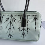 Prada Vintage Small Blue Tote Satin Beads Details and Silver Hardware #GLRUO-2 - Image 4