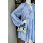 Prada Vintage Small Blue Tote Satin Beads Details and Silver Hardware #GLRUO-2 - Image 30