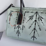 Prada Vintage Small Blue Tote Satin Beads Details and Silver Hardware #GLRUO-2 - Image 3