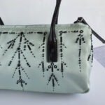 Prada Vintage Small Blue Tote Satin Beads Details and Silver Hardware #GLRUO-2 - Image 6