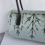 Prada Vintage Small Blue Tote Satin Beads Details and Silver Hardware #GLRUO-2 - Image 5