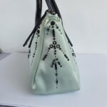 Prada Vintage Small Blue Tote Satin Beads Details and Silver Hardware #GLRUO-2 - Image 7