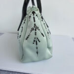 Prada Vintage Small Blue Tote Satin Beads Details and Silver Hardware #GLRUO-2 - Image 8