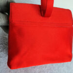 S Ferragamo Vintage Tote Red Satin with Gold Hardware #GLRUO-5 - Image 5