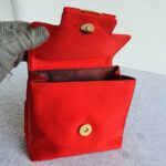S Ferragamo Vintage Tote Red Satin with Gold Hardware #GLRUO-5 - Image 17