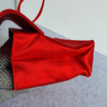 S Ferragamo Vintage Tote Red Satin with Gold Hardware #GLRUO-5 - Image 8