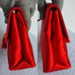 S Ferragamo Vintage Tote Red Satin with Gold Hardware #GLRUO-5 - Image 10