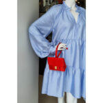 S Ferragamo Vintage Tote Red Satin with Gold Hardware #GLRUO-5 - Image 29