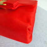 S Ferragamo Vintage Tote Red Satin with Gold Hardware #GLRUO-5 - Image 14