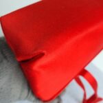 S Ferragamo Vintage Tote Red Satin with Gold Hardware #GLRUO-5 - Image 16