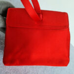 S Ferragamo Vintage Tote Red Satin with Gold Hardware #GLRUO-5 - Image 7