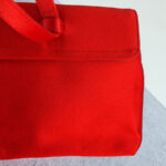 S Ferragamo Vintage Tote Red Satin with Gold Hardware #GLRUO-5 - Image 6