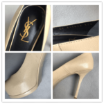 YSL SZ37.5 Pumps Beige Leather Shoes #OKLC-2 - Image 10