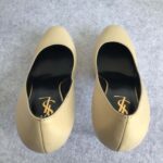 YSL SZ37.5 Pumps Beige Leather Shoes #OKLC-2 - Image 6