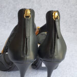 Giuseppe Zanotti Coline Gold Leaf Black Heels Size38 #OKOO-7 - Image 7