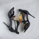Giuseppe Zanotti Coline Gold Leaf Black Heels Size38 #OKOO-7 - Image 4