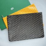 Goyard Senat 2 Pouch Black Goyardine Canvas & Chevroches Calfskin #OYLT-1