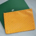 Goyard Senat 2 Pouch Jaune Goyardine Canvas & Chevroches Calfskin #OYLT-2