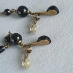 Gucci Clip On Earrings Black Beads and Crystal with Gold Hardware #OKCT-18 - Image 4