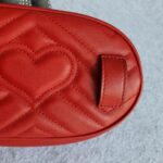 Gucci Marmont Belt/Waist Bag Red Calf Leather with Rustic Gold Hardware #OKRS-1 - Image 7