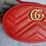 Gucci Marmont Belt/Waist Bag Red Calf Leather with Rustic Gold Hardware #OKRS-1 - Image 4