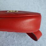 Gucci Marmont Belt/Waist Bag Red Calf Leather with Rustic Gold Hardware #OKRS-1 - Image 13