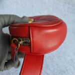 Gucci Marmont Belt/Waist Bag Red Calf Leather with Rustic Gold Hardware #OKRS-1 - Image 9