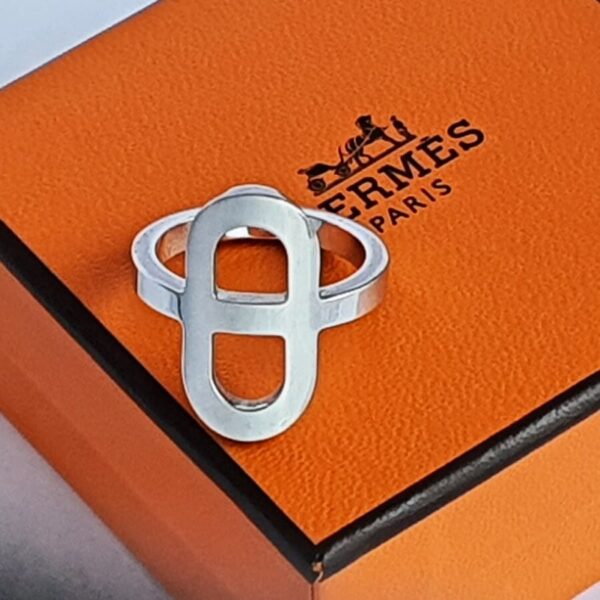 Hermes Ever Chaine d'ancre Ring Sterling Silver #OYLY-1