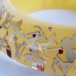 LV Bangle Resin Gold Tone Monogram Inclusion Bangle #OKCT-17 - Image 11