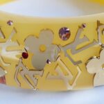 LV Bangle Resin Gold Tone Monogram Inclusion Bangle #OKCT-17 - Image 12