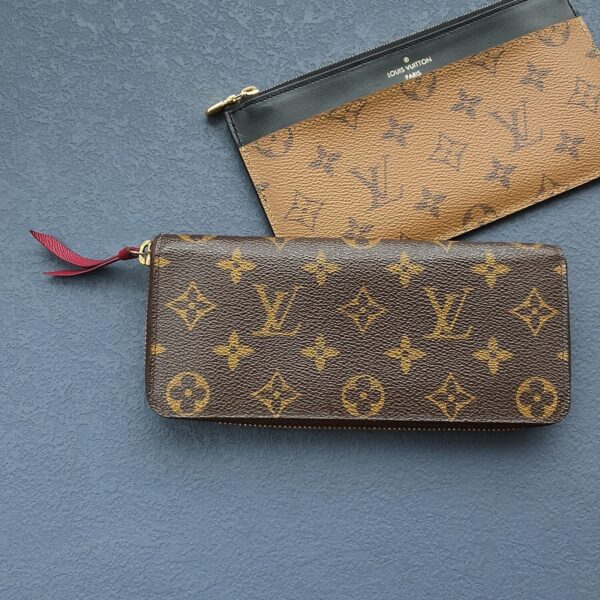 LV Clemence Wallet M60742 Monogram Coated Canvas with Gold Hardware #GLRKS-8