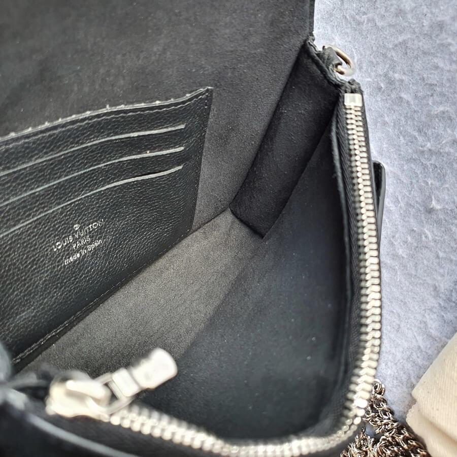 Louis Vuitton M63471 Black Calf Leather MYLOCKME Chain Pochette - The Attic  Place