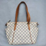 LV Totally PM Damier Azur Coated Canvas with Leather and Gold Hardware #GLRKE-2