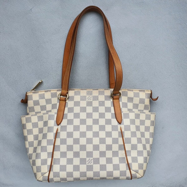 LV Totally PM Damier Azur Coated Canvas with Leather and Gold Hardware #GLRKE-2