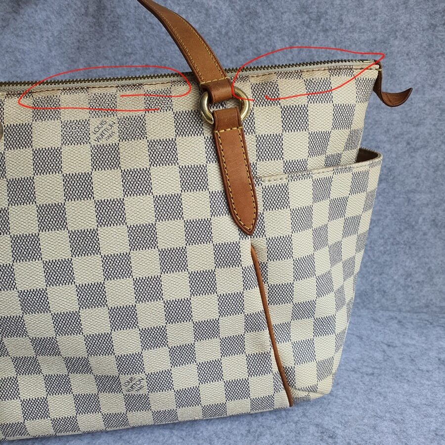 LV Totally PM Damier Azur Coated Canvas with Leather and Gold