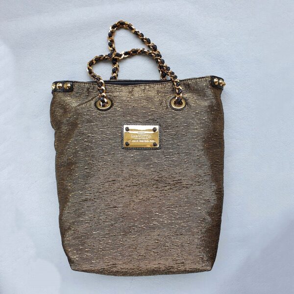 LV Tote Blackgold Fabric with Leather and Gold Hardware #OKYR-8