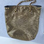 LV Tote Black/gold Fabric with Leather and Gold Hardware #OKYR-8 - Image 4