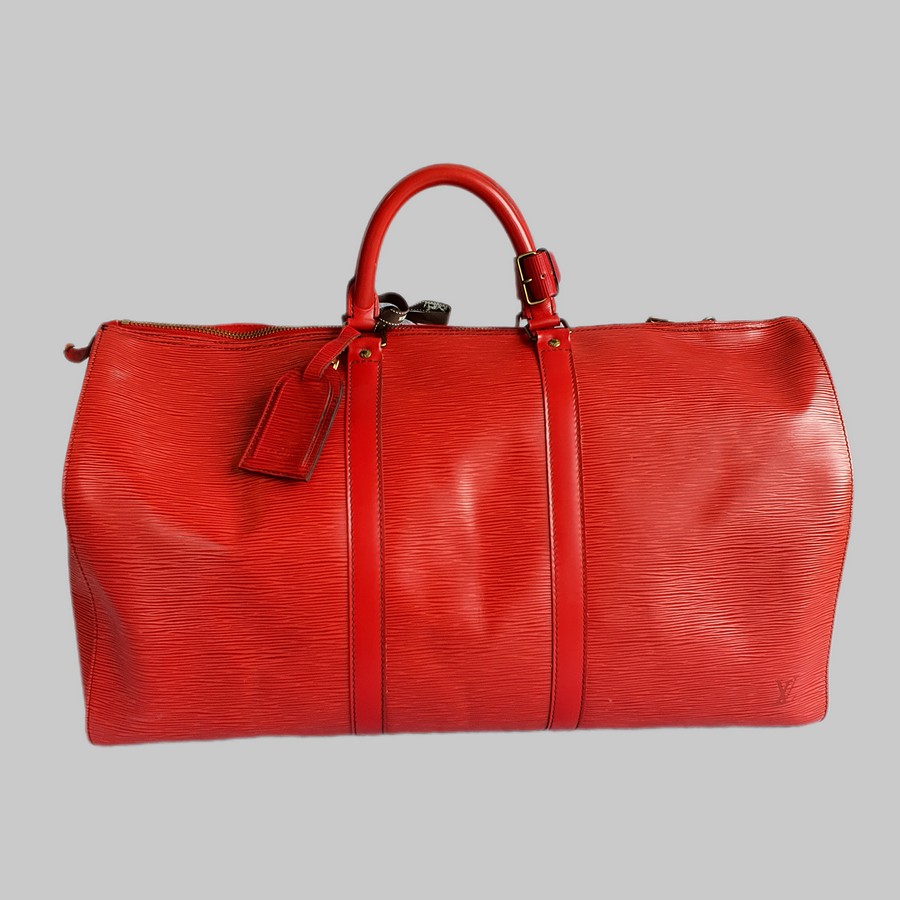 LV Vintage Keepall 55 Red Epi Leather with Gold Hardware #GLRUO-6