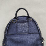 MCM Crossbody Bag/Small Backpack Blue Visetos Coated Canvas With Leather And Silver Hardware #GLRKS-6 - Image 6